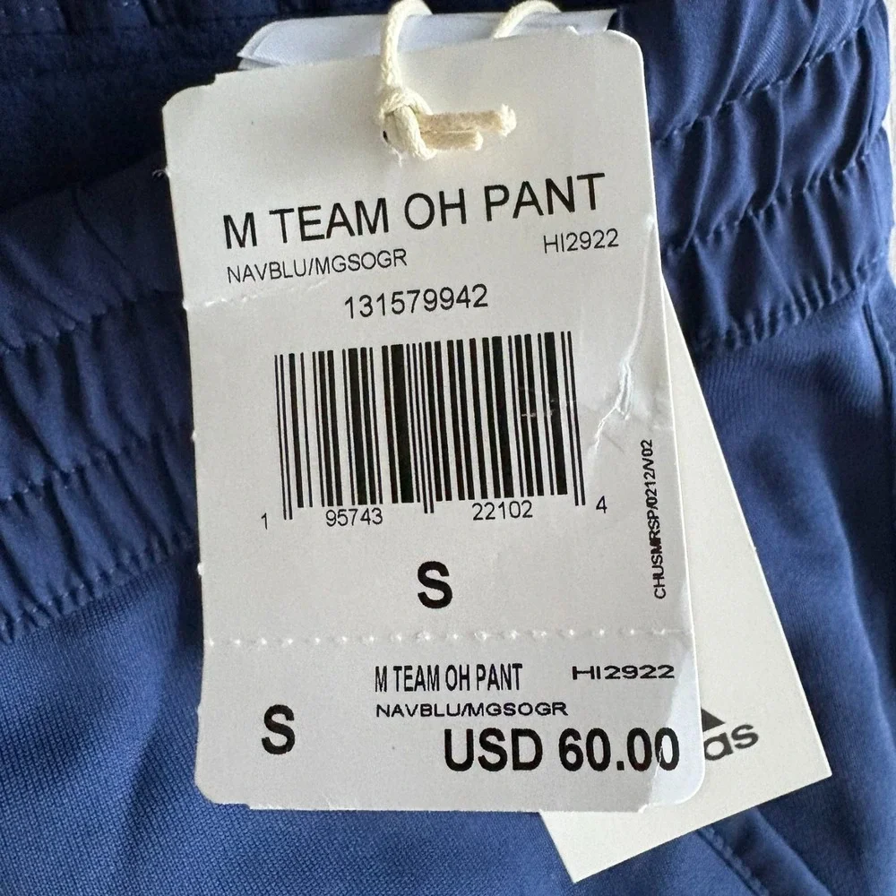 NWT Adidas Mens Navy Team Issue Open Hem Track‎ Pants Size S